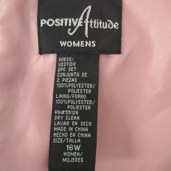 Positive Attitude Rose Pink Dress And Jacket Set Womens Plus Size 16W - Picture 11 of 12